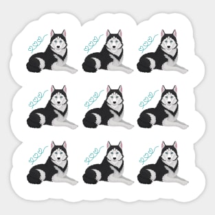 siberian husky dog pattern Sticker